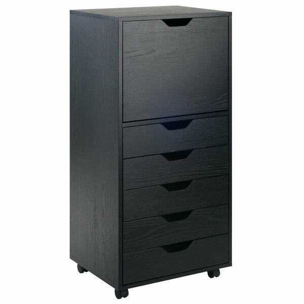 Winsome Wood Halifax High Cabinet, Black - 41.4 x 19.2 x 15.9 in. 20616